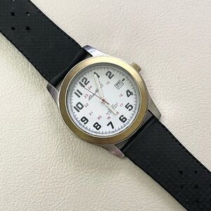 Eddie Bauer Men’s 37mm Two-Tone Watch With Black Rubber Strap